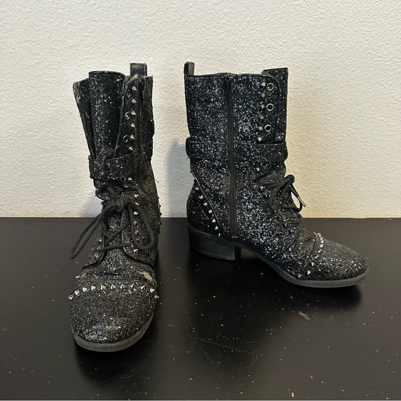 Gianni Bini Shoes - Gianni Bini Black Sparkle Studded Boots